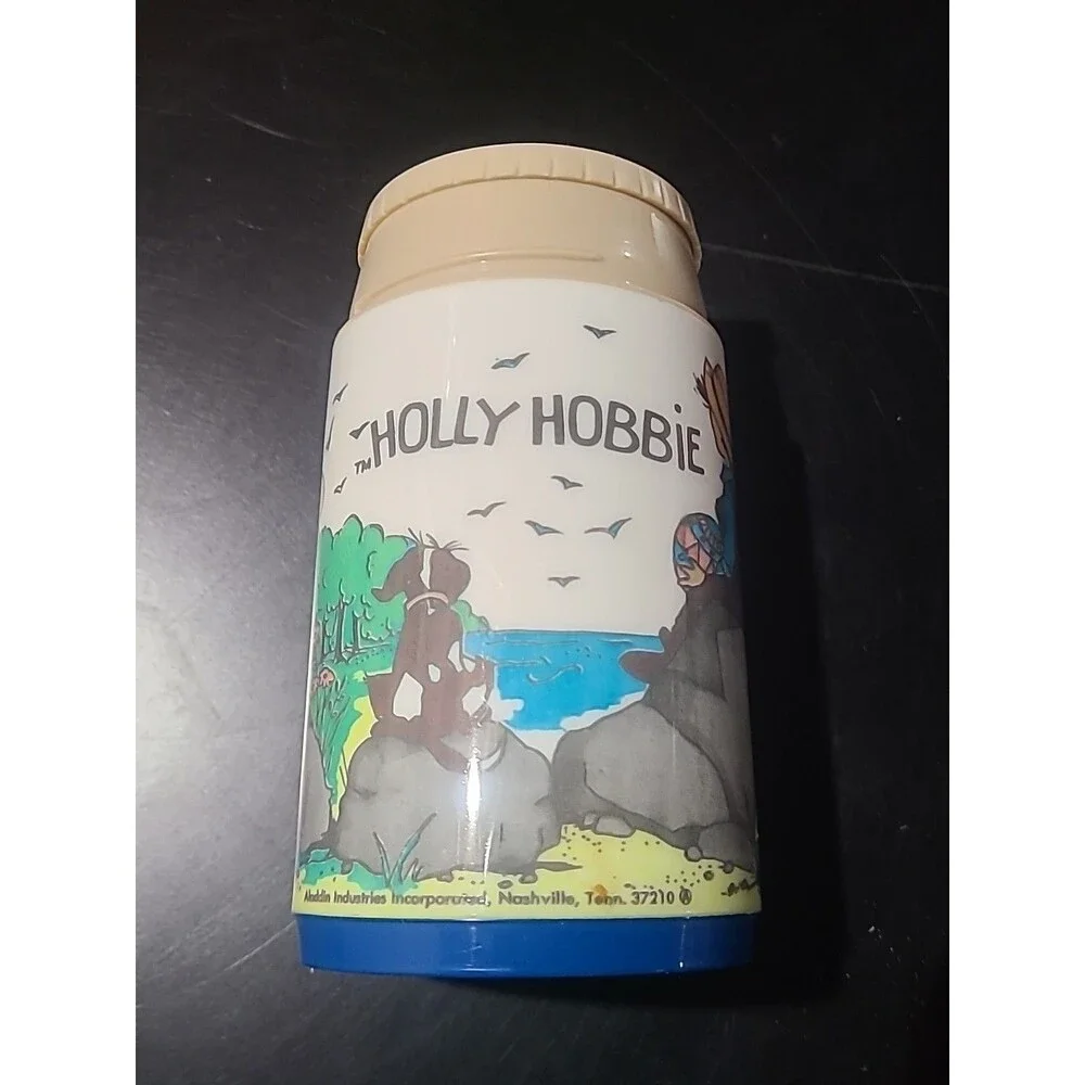 Vintage Holly Hobbie Thermos – 1970s Aladdin No Blue Cap – Collectible Lunchbox